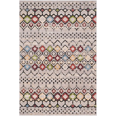 Tapete Roterdam Franjas de Rombos en Gris Multicolor