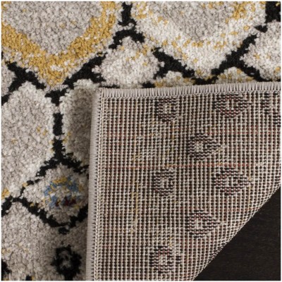 Tapete Roterdam Franjas de Rombos en Gris Multicolor