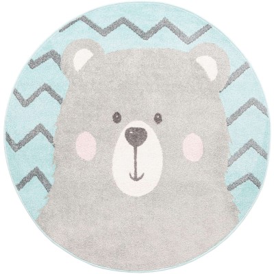 Tapete Fantasia Oso Feliz en Azul