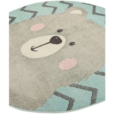 Tapete Fantasia Oso Feliz en Azul