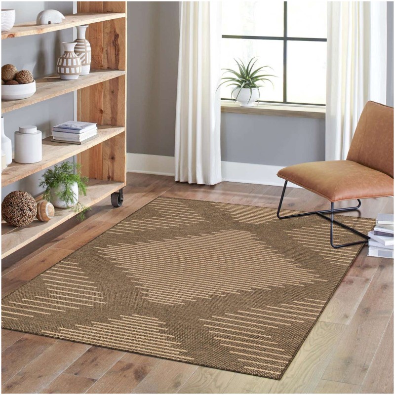 Tapete Dunas Moderno en Café con Natural