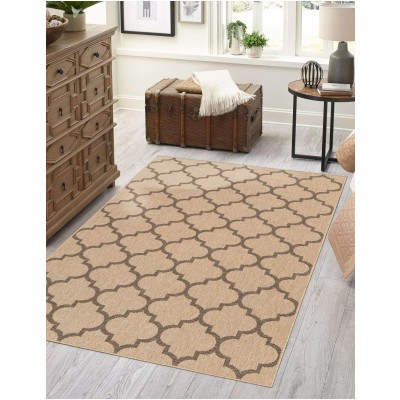 Tapete Dunas Enrejado Marroquí Natural con Café