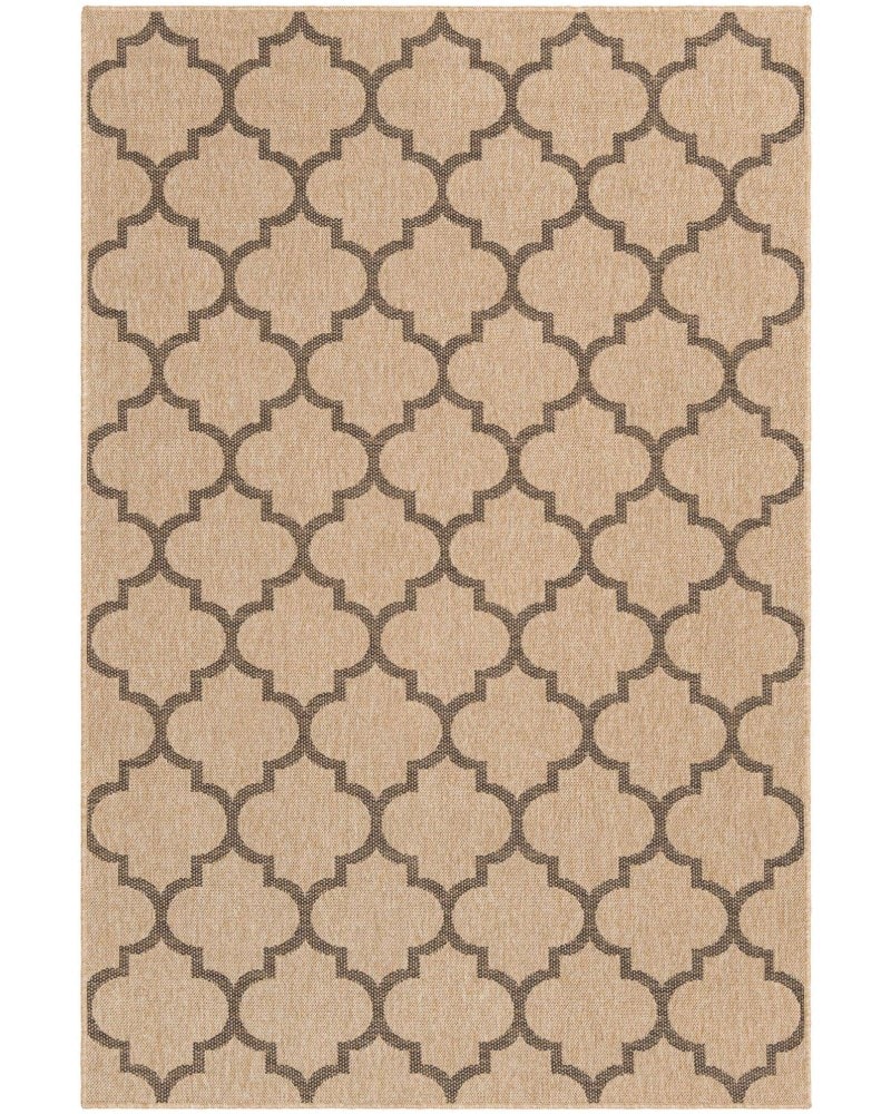 Tapete Dunas Enrejado Marroquí Natural con Café