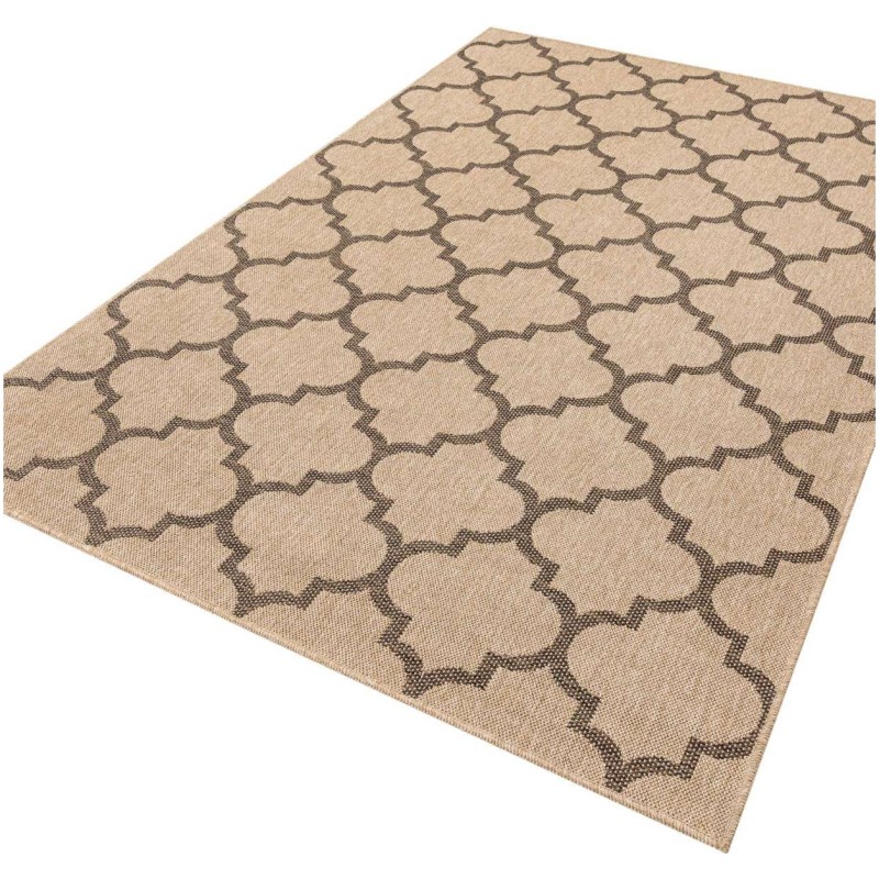 Tapete Dunas Enrejado Marroquí Natural con Café