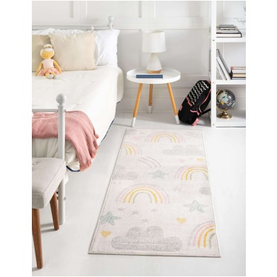 Tapete Fantasia Arcoiris y Nubecitas en Marfil