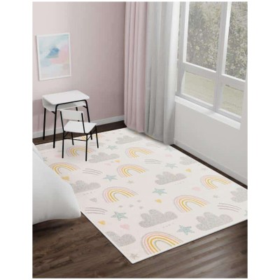 Tapete Fantasia Arcoiris y Nubecitas en Marfil