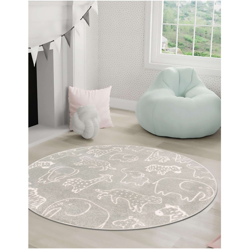 Tapete Fantasia Animalitos en Gris