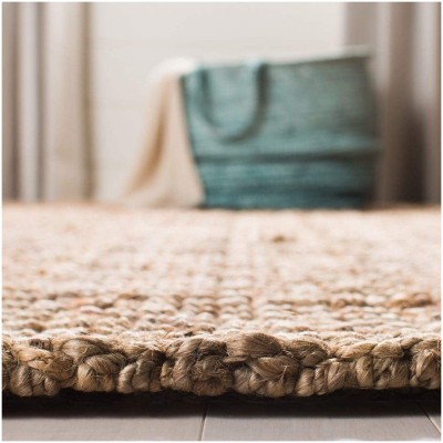 Tapete Nudo Grueso de Yute con Toque Gris