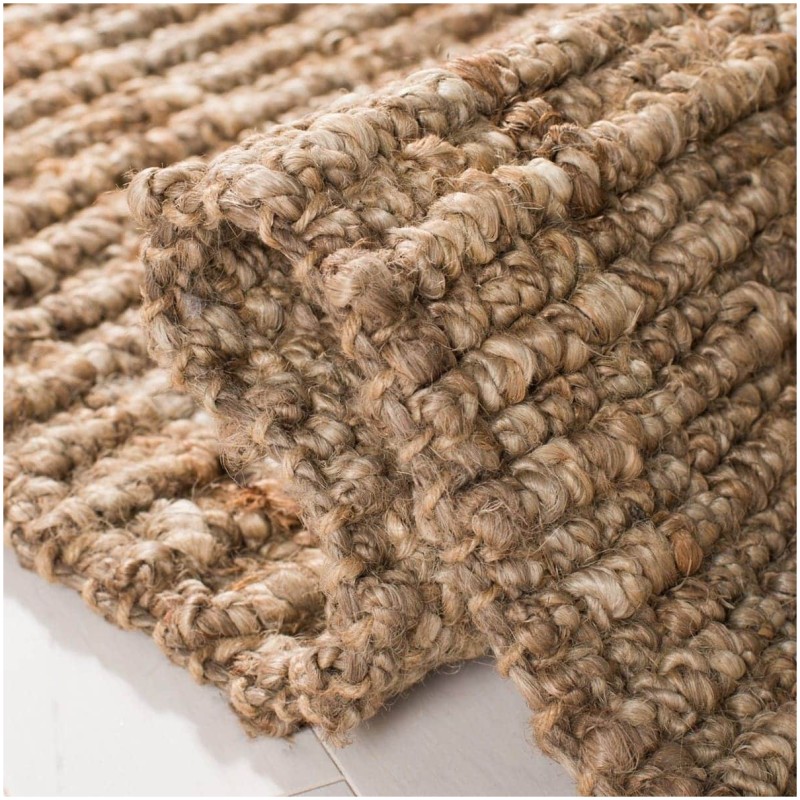 Tapete Nudo Grueso de Yute con Toque Gris