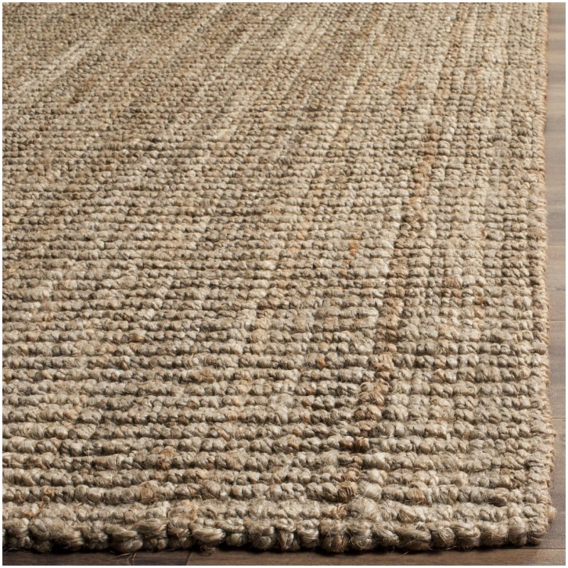 Tapete Nudo Grueso de Yute con Toque Gris