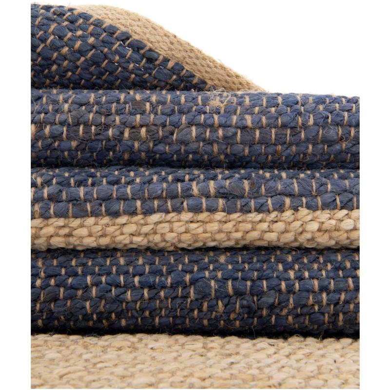 Tapete de Yute Rayas en Azul