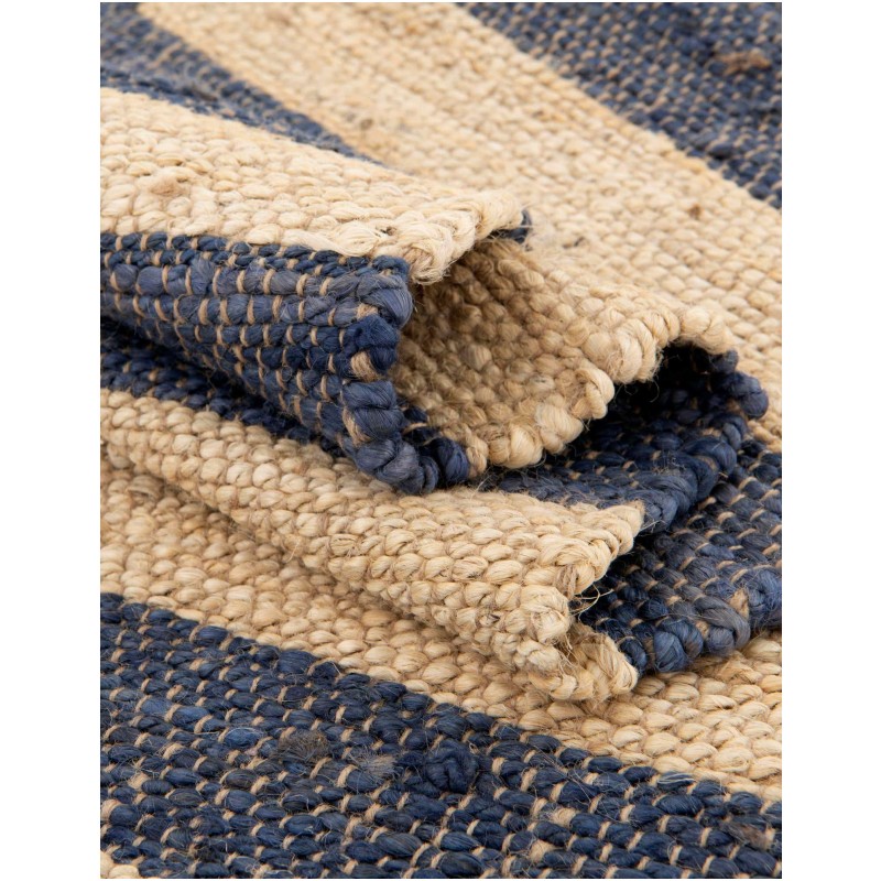 Tapete de Yute Rayas en Azul