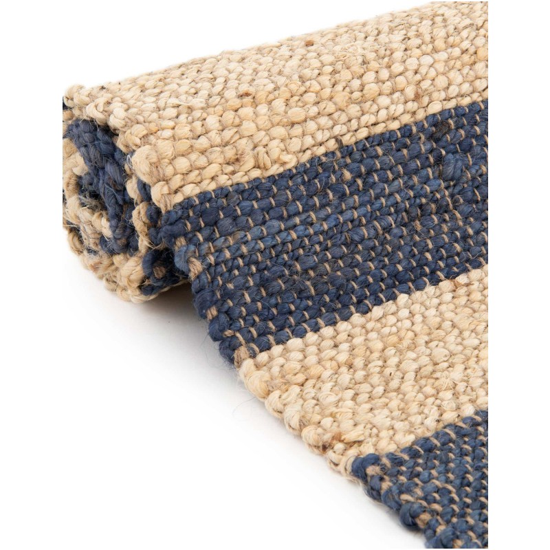 Tapete de Yute Rayas en Azul