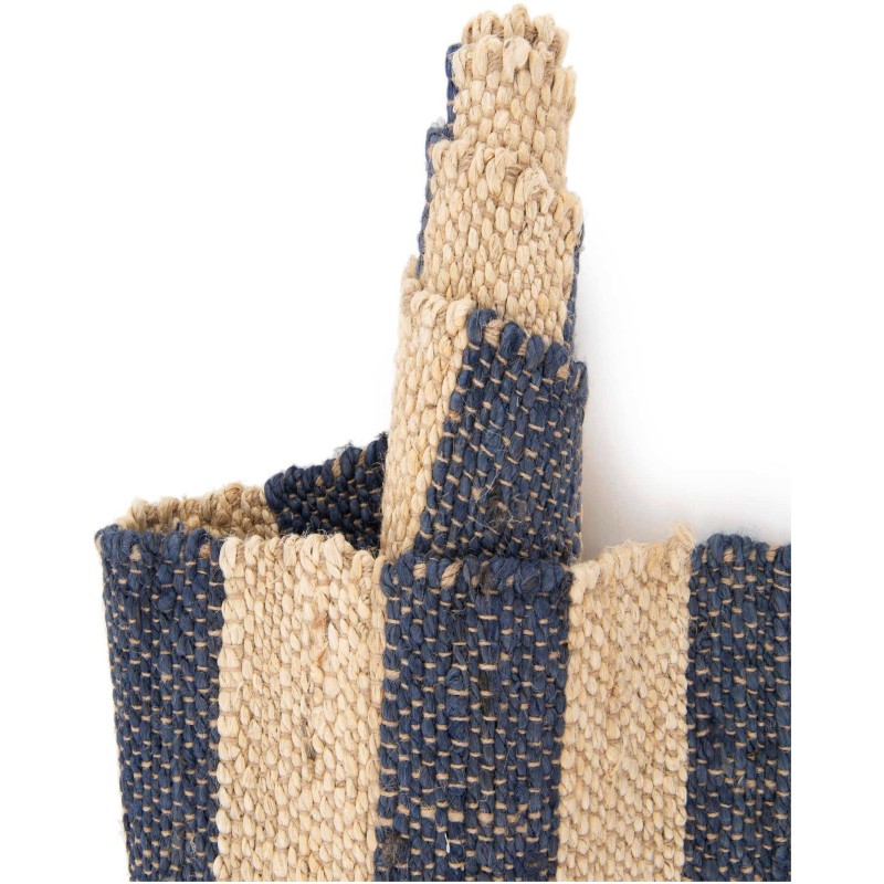 Tapete de Yute Rayas en Azul