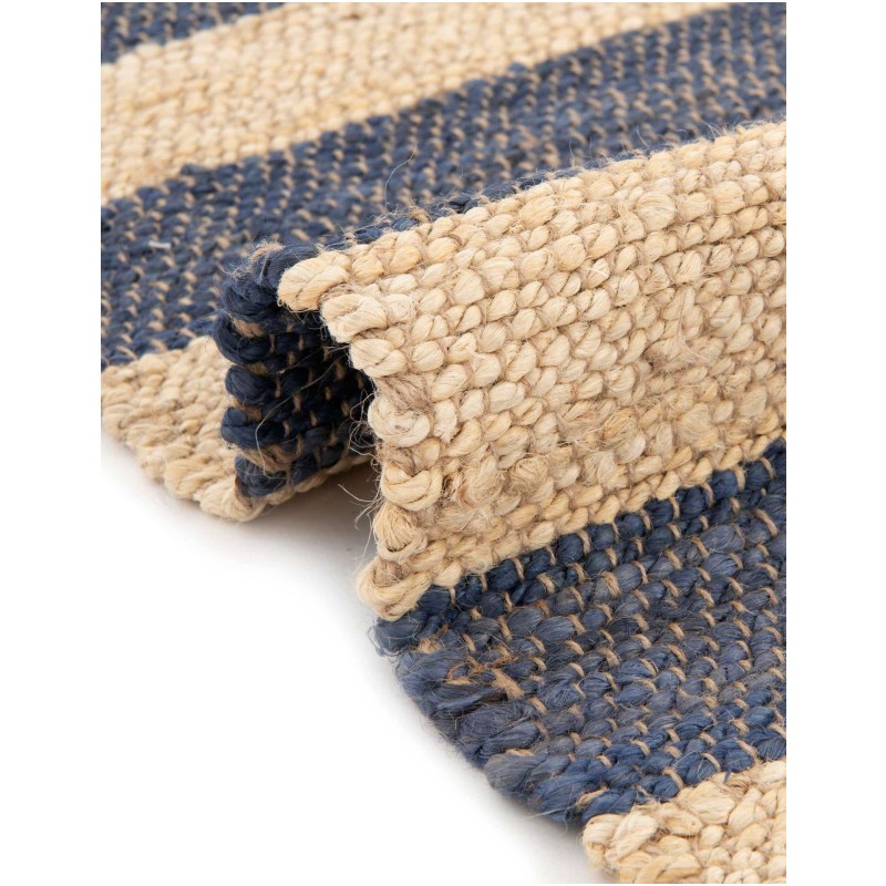 Tapete de Yute Rayas en Azul