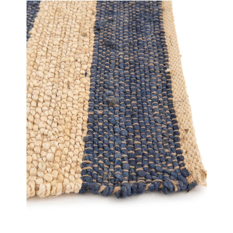 Tapete de Yute Rayas en Azul