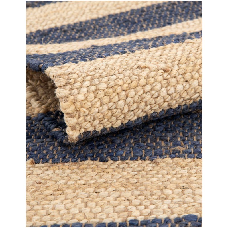 Tapete de Yute Rayas en Azul