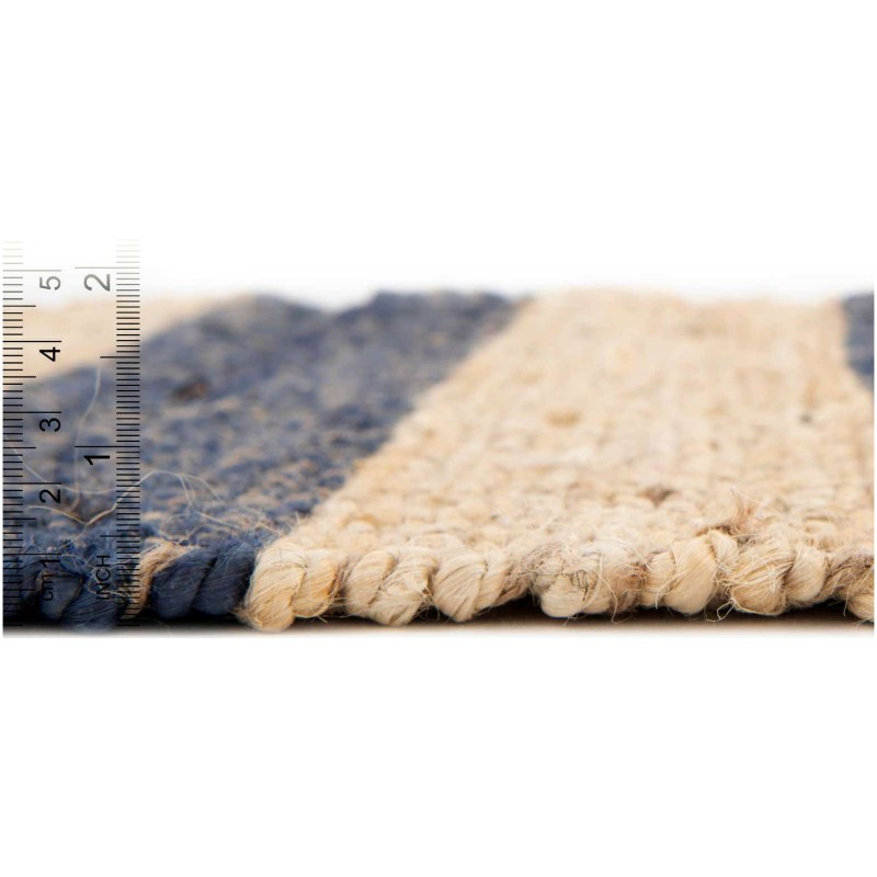 Tapete de Yute Rayas en Azul