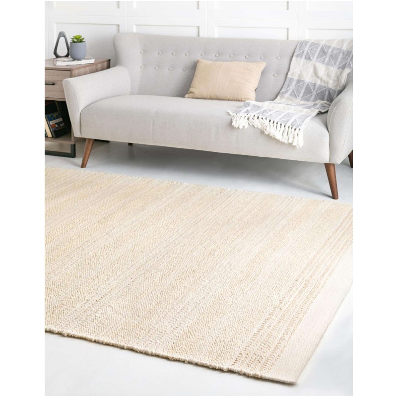 Tapete Laso en Marfil y Blanco