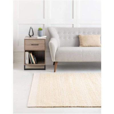 Tapete Laso en Marfil y Blanco