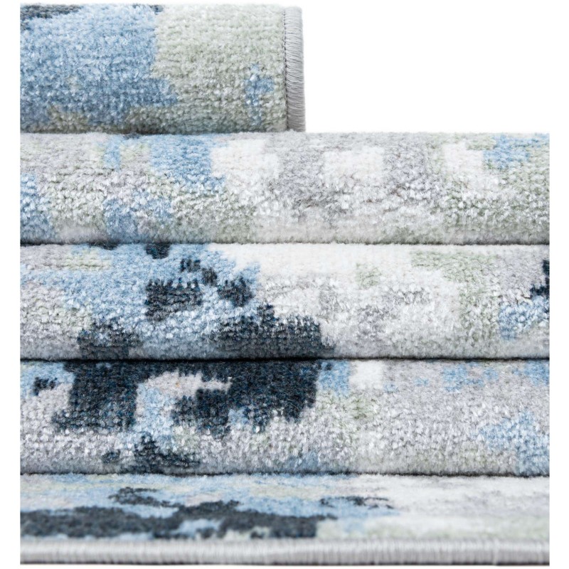 Tapete Lavable Camila Abstracto Azul