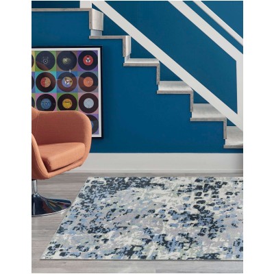 Tapete Lavable Camila Abstracto Azul
