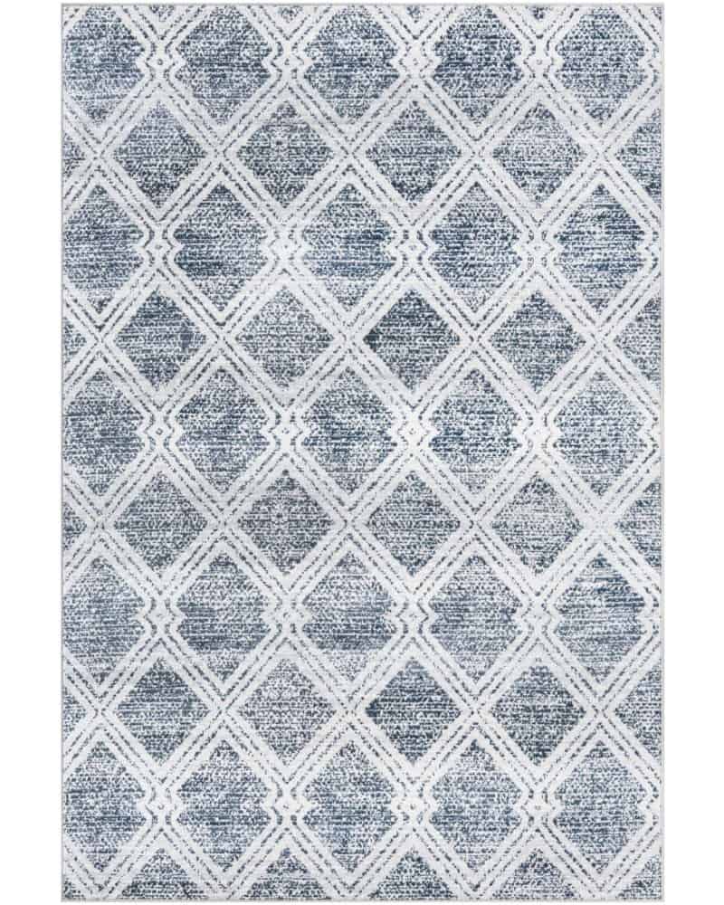 Tapete Lavable Camila Enrejado Azul Marino