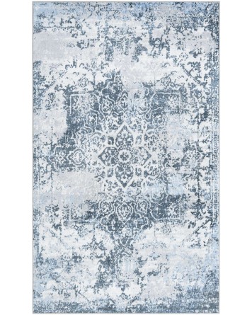 Tapete Lavable Camila Gran Medallon Azul