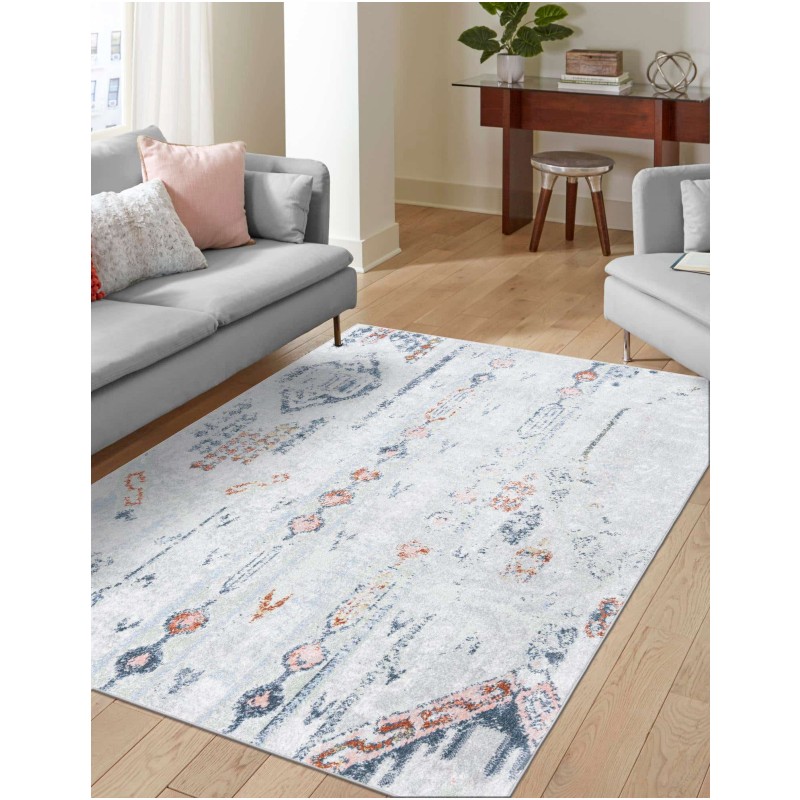 Tapete Lavable Camila Tribal Gris