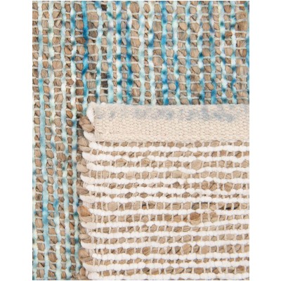 Tapete Yute y Chenille Azul y Marfil