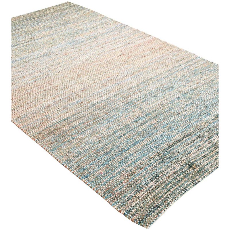 Tapete Yute y Chenille Azul y Marfil