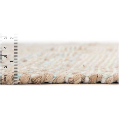 Tapete Yute y Chenille Azul y Marfil