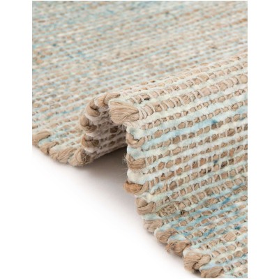 Tapete Yute y Chenille Azul y Marfil