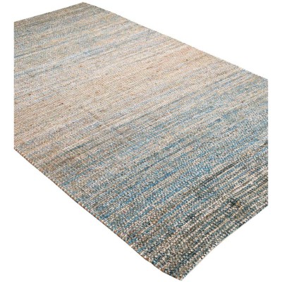 Tapete Yute y Chenille Azul y Marfil