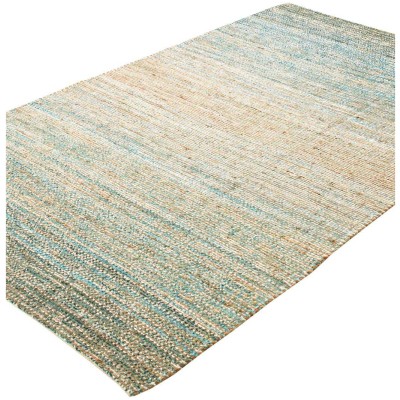 Tapete Yute y Chenille Azul y Marfil