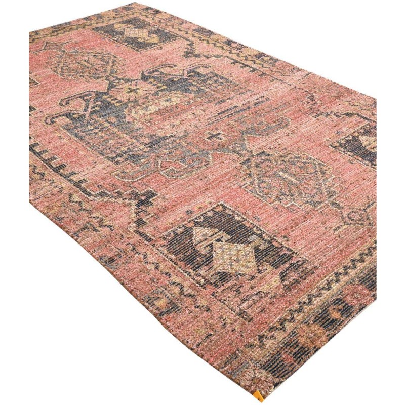 Tapete Yute y Chenille Rojo Antiguo