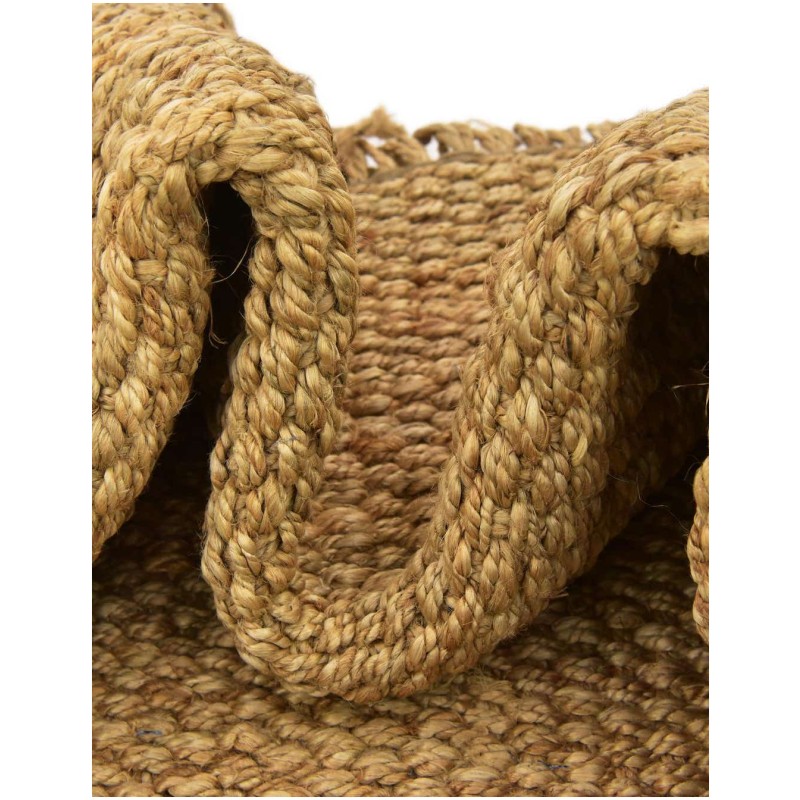 Tapete de Yute Nudos con Flecos Natural