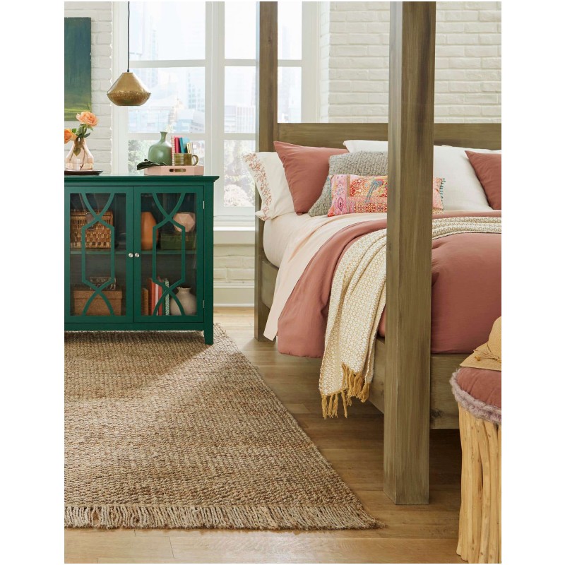 Tapete de Yute Nudos con Flecos Natural
