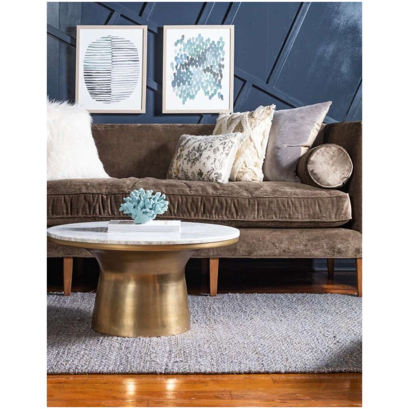 Tapete de Yute Nudos con Flecos Gris