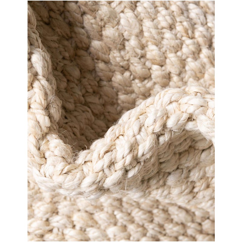 Tapete de Yute Nudos con Flecos Marfil