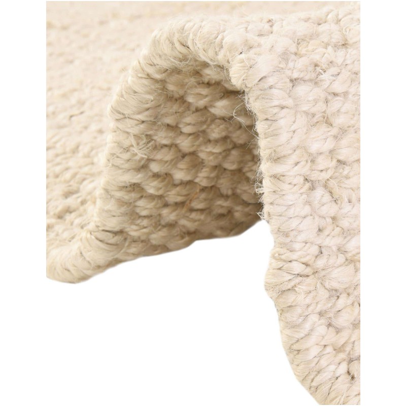 Tapete de Yute Nudos con Flecos Marfil