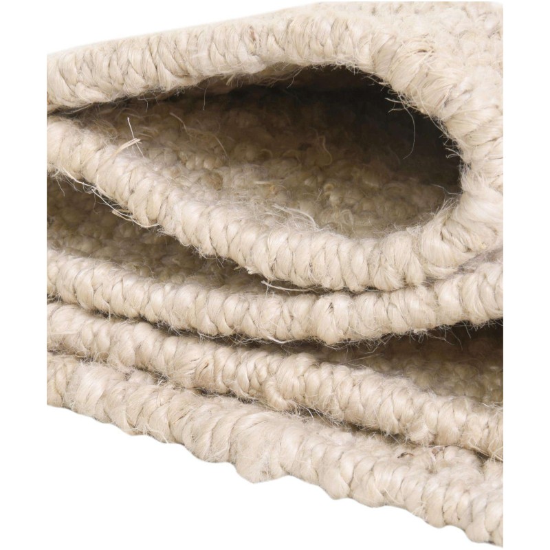 Tapete de Yute Nudos con Flecos Marfil