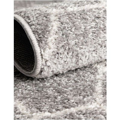 Tapete Enrejado Geométrico en Gris Claro