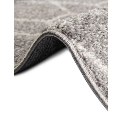 Tapete Enrejado Geométrico en Gris Claro