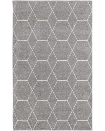 Tapete Enrejado Geométrico en Gris Claro