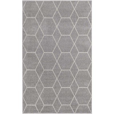 Tapete Enrejado Geométrico en Gris Claro