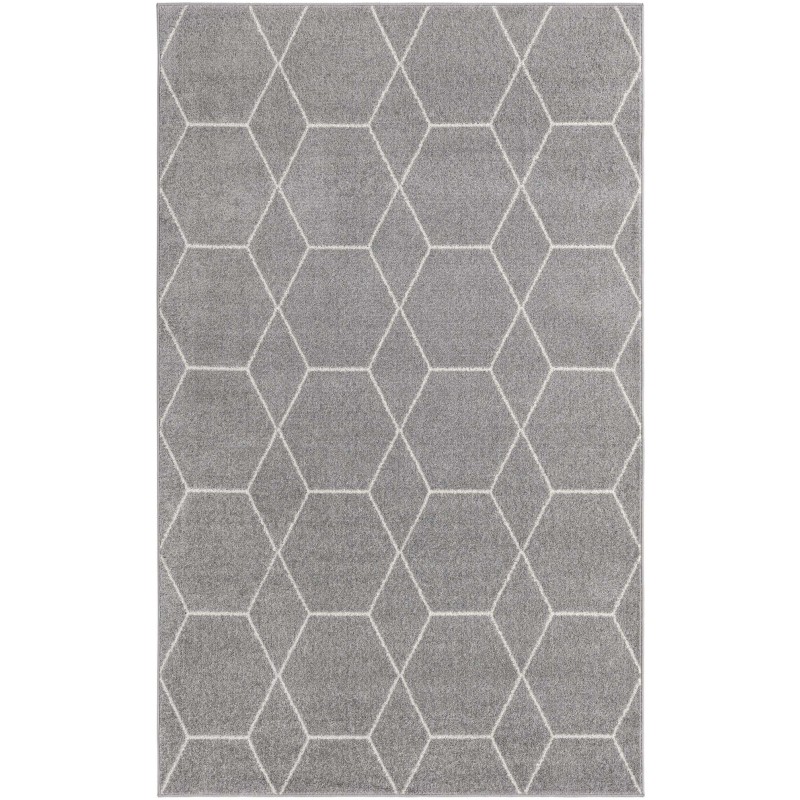 Tapete Enrejado Geométrico en Gris Claro