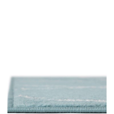 Tapete Enrejado Geométrico en Azul Claro