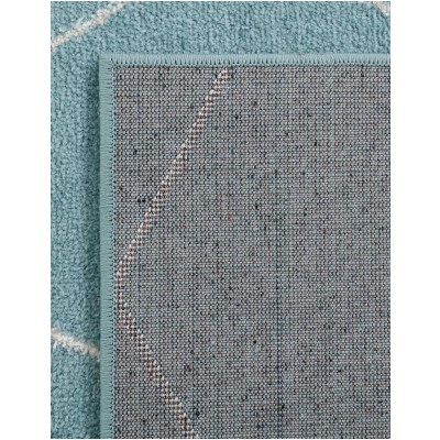 Tapete Enrejado Geométrico en Azul Claro