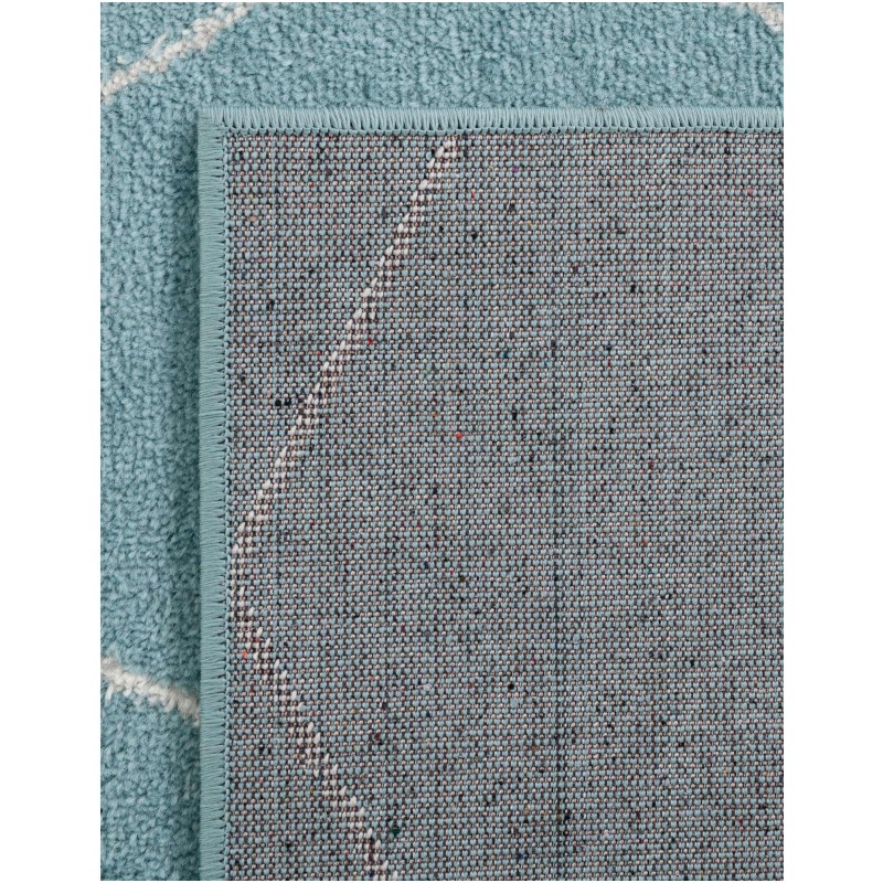 Tapete Enrejado Geométrico en Azul Claro